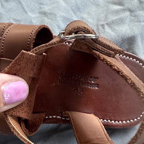 Adelisa & Co. Kids Aventura Brown Leather Sandals size 25/US 9 - Picture 2 of 5